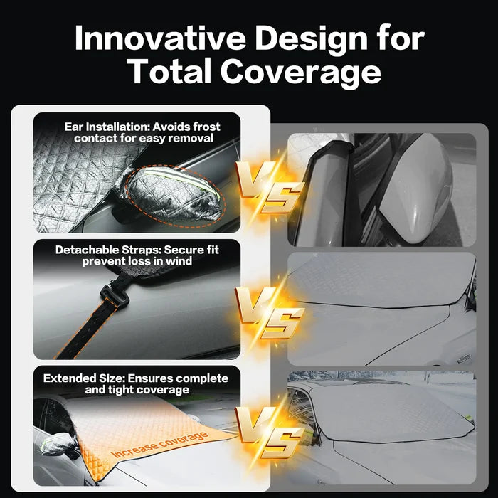 3W Windshield Cover for Ice and Snow  Universal Fit for Car, SUV, Truck and Van,Graphene-Insulated,Triple-Layer Warmth, Universal Fit, UV Protection Car Accesories