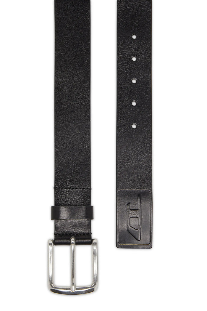 4 cm leather belt with engraved logo