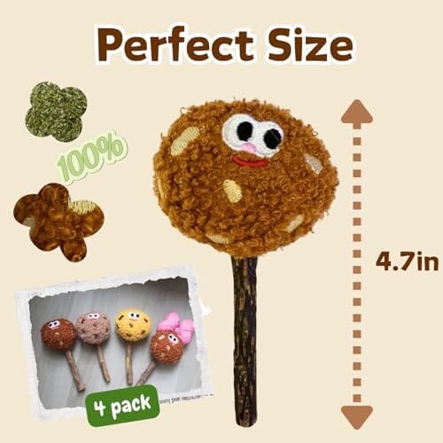 4 Pack Catnip & Silvervine Lollipops Cat Toys Pet Clever
