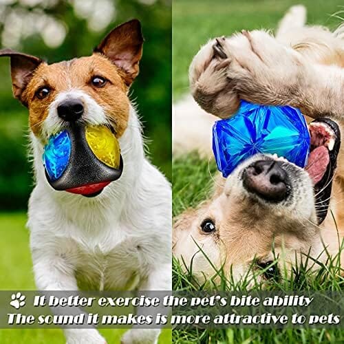 4 Pieces Light up Dog Ball Spiny Light up Dog Ball Toys Pet Clever