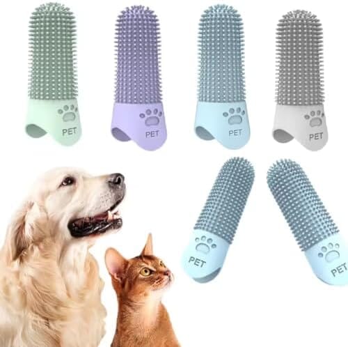 4Pcs 360° Pet Finger Toothbrush Toothbrush Pet Clever