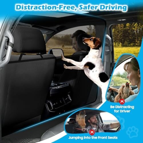 51.2" Wide Dog Car Divider Back Seat Barrier Behind Front Seats Travel Pet Clever