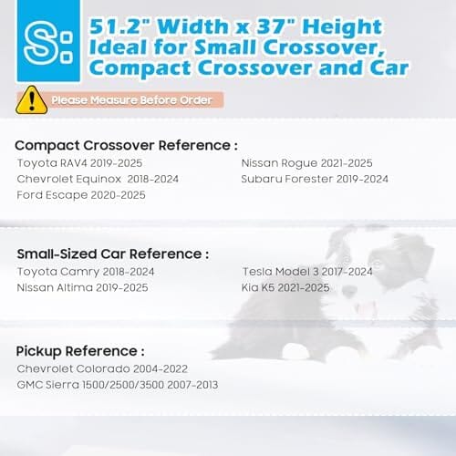 51.2" Wide Dog Car Divider Back Seat Barrier Behind Front Seats Travel Pet Clever