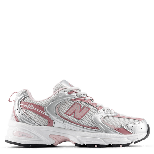 White and pink sneaker on a white background