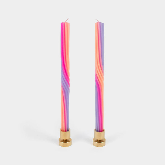 54 Celsius - Pivot Rope Candles - Orange & Pink (2 Pack) - 11" Vibrant Tapers