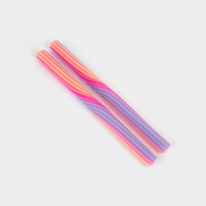 54 Celsius - Pivot Rope Candles - Orange & Pink (2 Pack) - 11" Vibrant Tapers