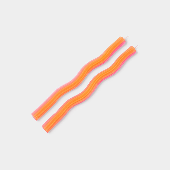 54 Celsius - Wiggle Candles - Orange (2 Pack) - 11" Vibrant Taper Candles