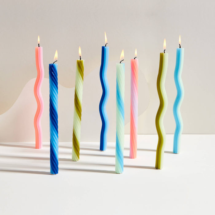 54 Celsius - Wiggle Candles - Orange (2 Pack) - 11" Vibrant Taper Candles