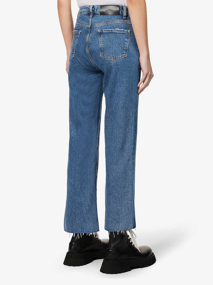 7 For All Mankind Logan Stovepipe Blaze Jeans with Raw Cut Hem