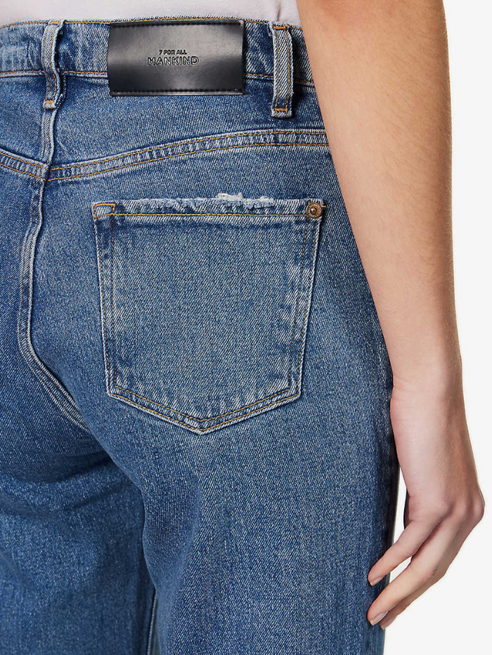 7 For All Mankind Logan Stovepipe Blaze Jeans with Raw Cut Hem