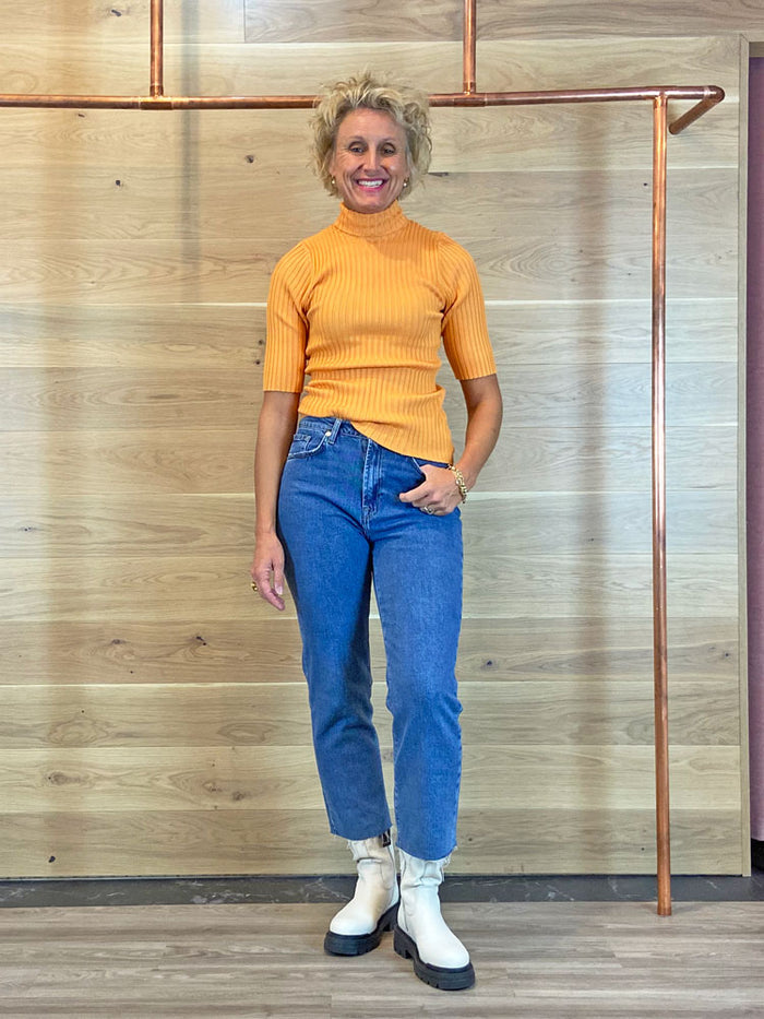 7 For All Mankind Logan Stovepipe Blaze Jeans with Raw Cut Hem