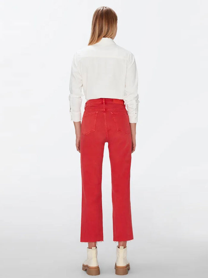 7 For All Mankind Logan Stovepipe Jeans with Raw Cut Hem Very Berry