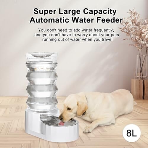 8L Pet Waterer Gravity Stainless Steel Water Dispenser Dog Bowls & Feeders Pet Clever