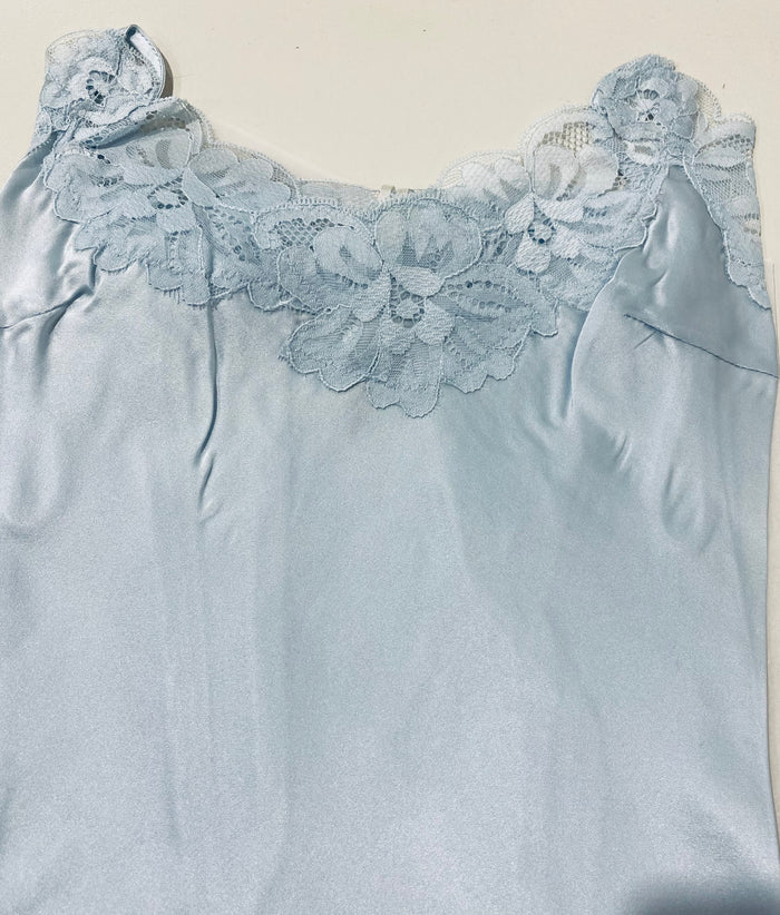 Floral Lace Silk Cami Sky Light - Last Pieces