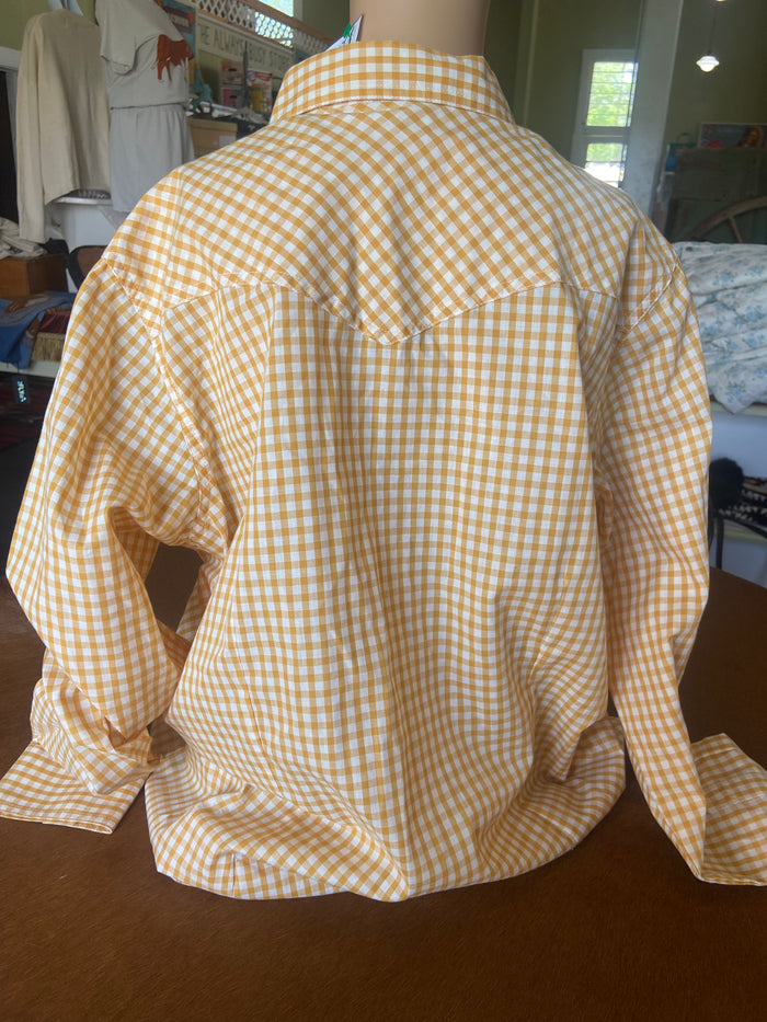 Pre-Loved Women's Wrangler Yellow/White Pearl Snap *Size XL - Deer Creek Mercantile