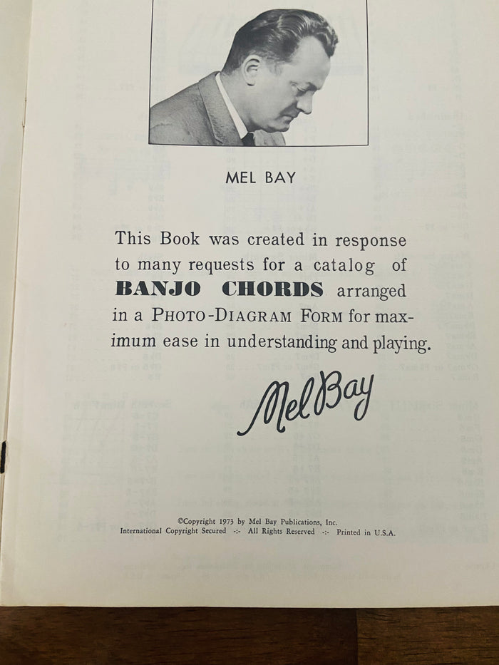 Vintage 5 String Banjo Chords Book - Deer Creek Mercantile