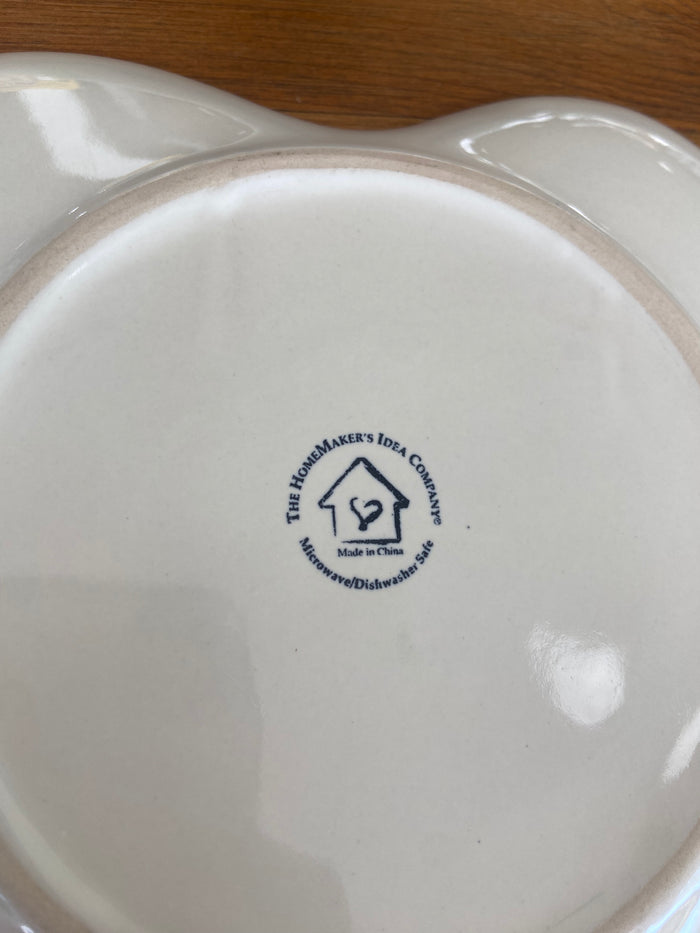 Vintage Heart Saucer Plates Set/4 Green & White - Deer Creek Mercantile