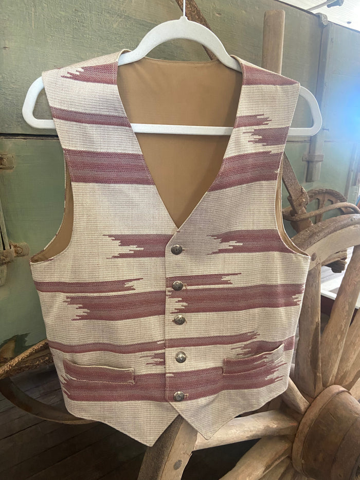 Vintage Men's Southwest Western Vest *Burgundy - Deer Creek Mercantile