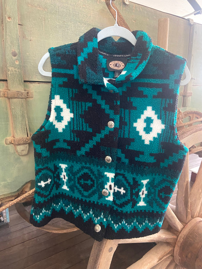 Vintage Southwest Western Vest *Turquoise Size Large - Deer Creek Mercantile