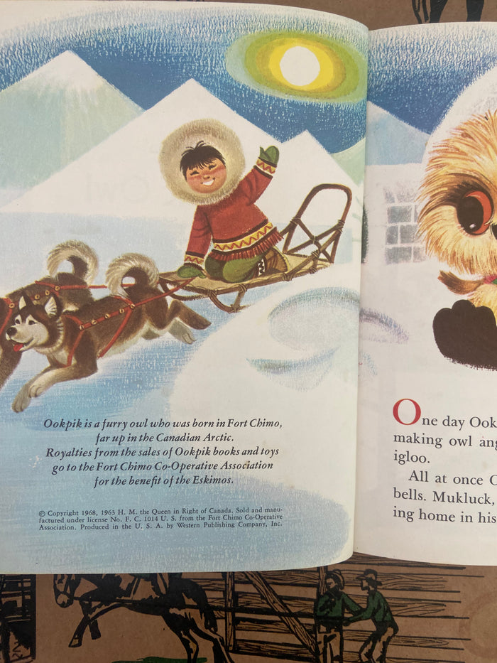 Vintage Little Golden Book - Ookpik The Arctic Owl, Letter A - Deer Creek Mercantile
