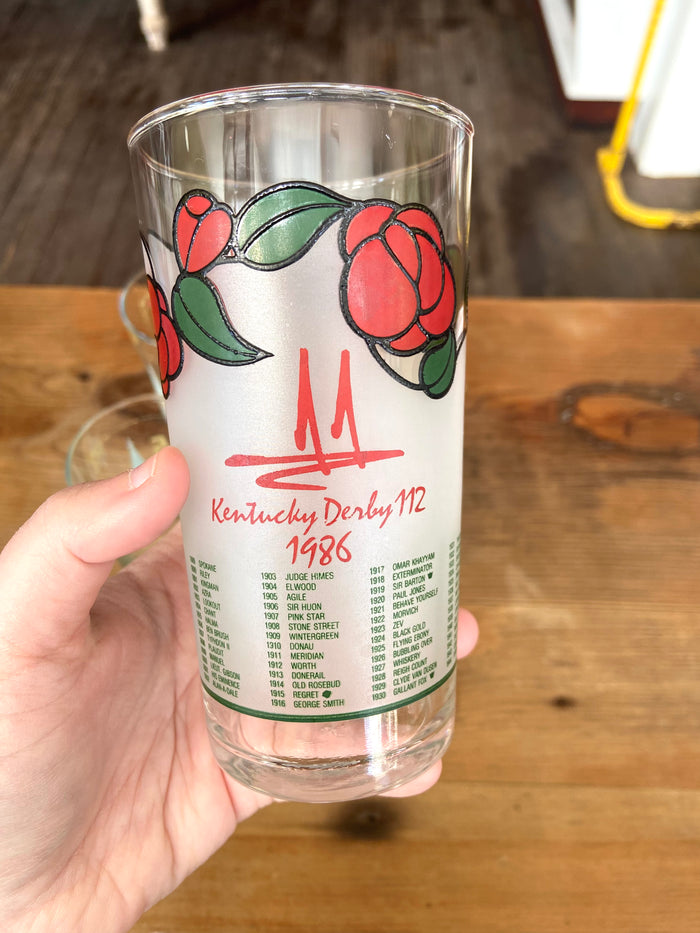 Vintage 1986 Kentucky Derby Drinking Glass - Deer Creek Mercantile