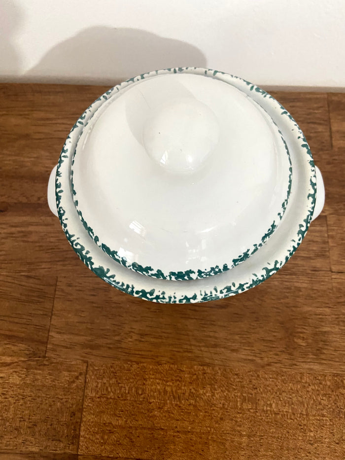 Vintage Green Heart Dish With Lid - Deer Creek Mercantile