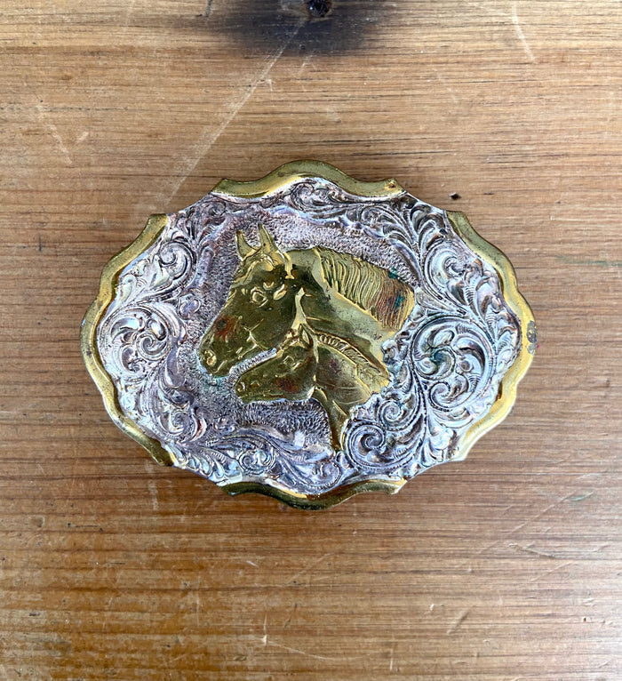 Vintage 1950s Horse Belt Buckle - Deer Creek Mercantile