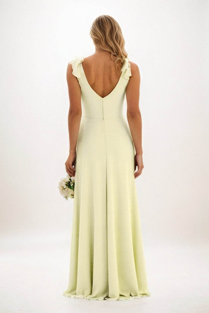 A-Line Maxi Chiffon Bridesmaid Dress CB0828 - COCOMELODY