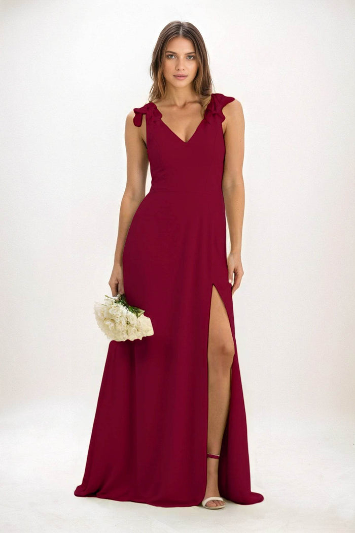 A-Line Maxi Chiffon Bridesmaid Dress CB0828 - COCOMELODY