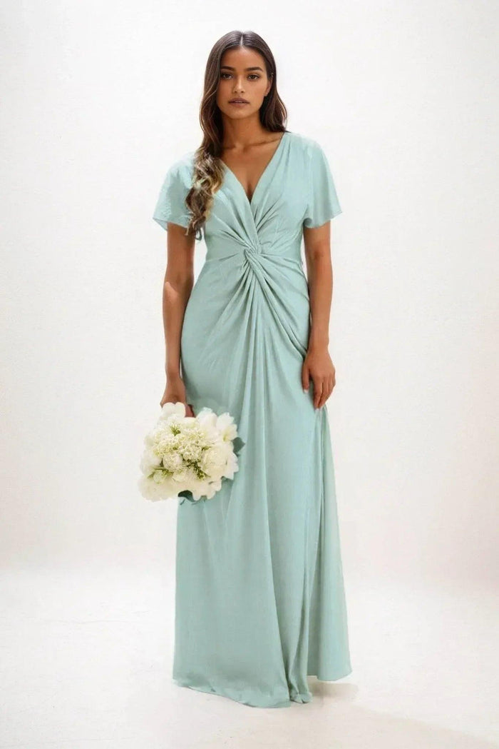 A-Line Maxi Luxe Satin Dress CB0838CS - COCOMELODY