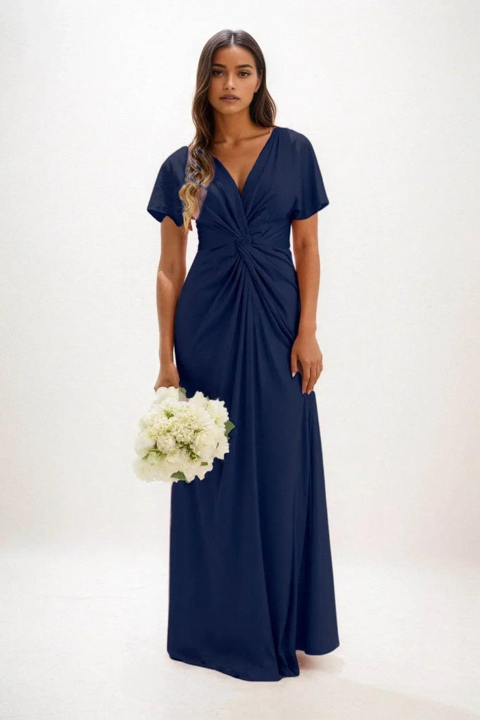 A-Line Maxi Luxe Satin Dress CB0838CS - COCOMELODY