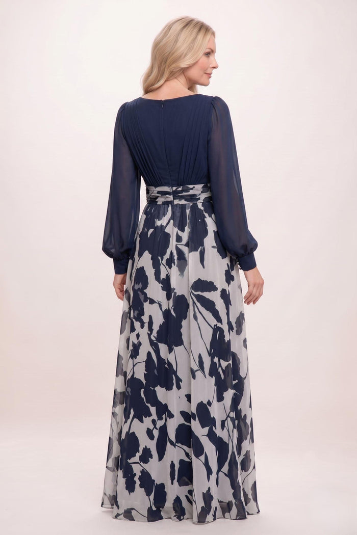 A-Line Maxi Printed Chiffon Mother of the Bride Dress CM0447