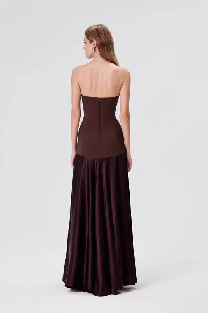 A-Line Maxi Satin Formal Wedding Guest Dresses 893459831892 - COCOMELODY