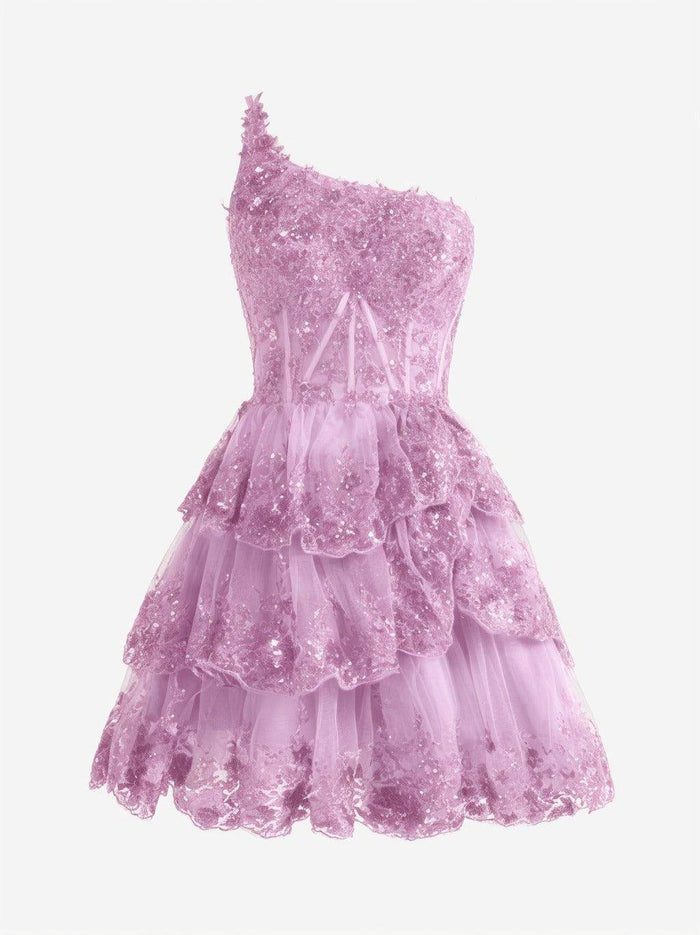 A-line Short Mini Tulle Prom Dress CS0420 - COCOMELODY