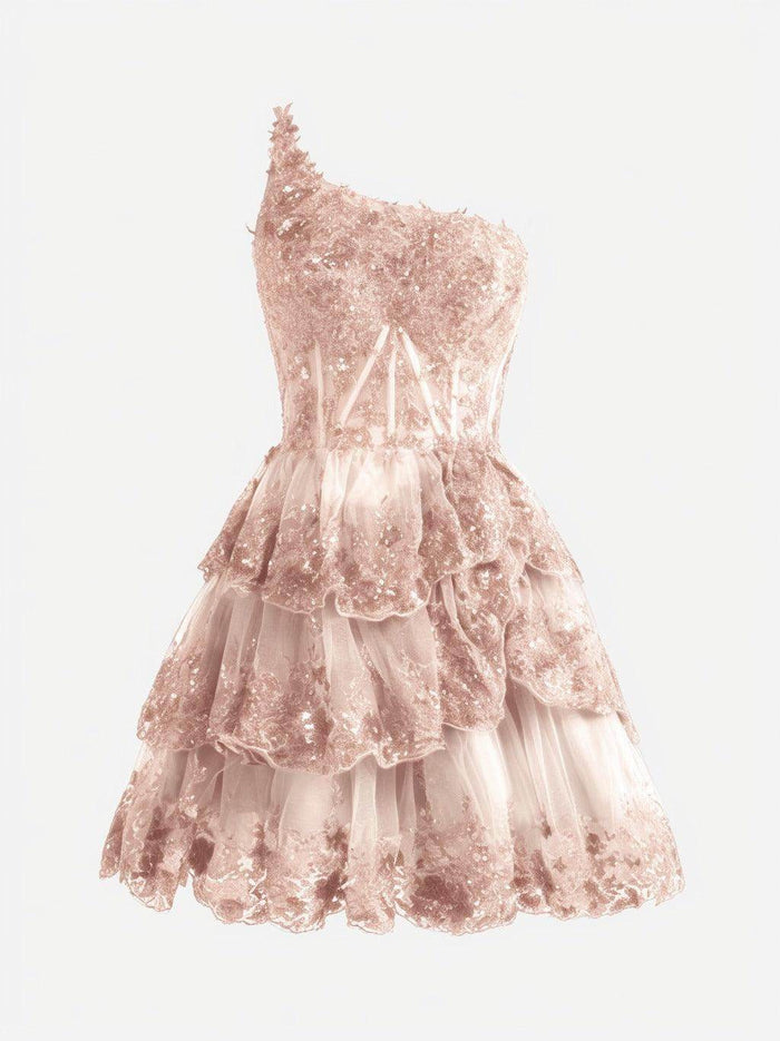 A-line Short Mini Tulle Prom Dress CS0420 - COCOMELODY