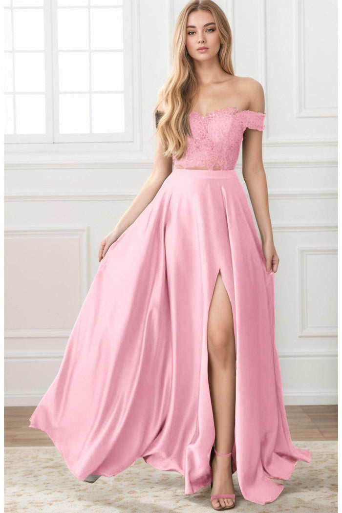 A-Line Sweep-Brush Train Elastic Satin Prom Dress CS0414 - COCOMELODY