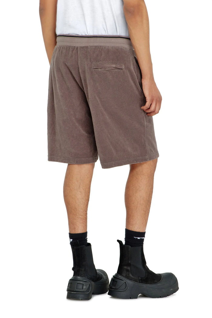 Acid-wash chenille sweat shorts