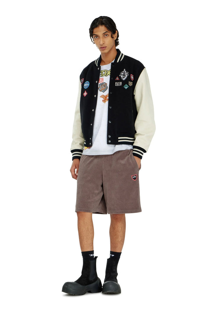 Acid-wash chenille sweat shorts