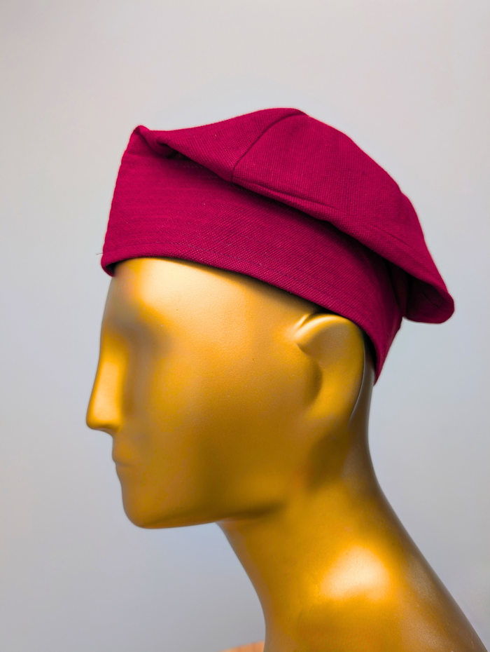 Adeyemi Aso Oke African Cap – Wine (Fila Hat)