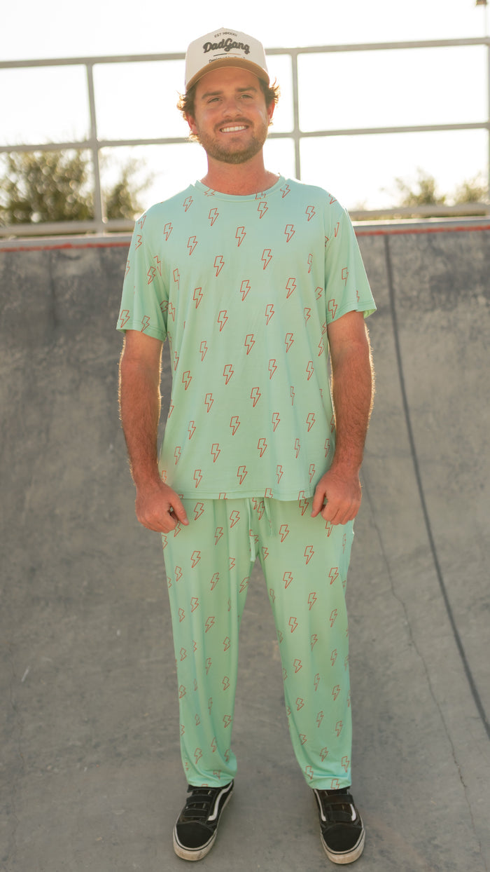 Adult Jogger Set In Teal Lightning