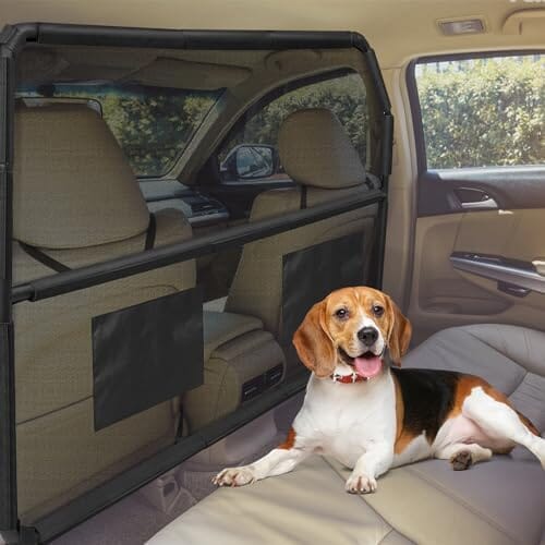 Adventure Car Front Seat Barrier, Adjustable Seat Divider for Dogs, 17" x 18" Travel Pet Clever