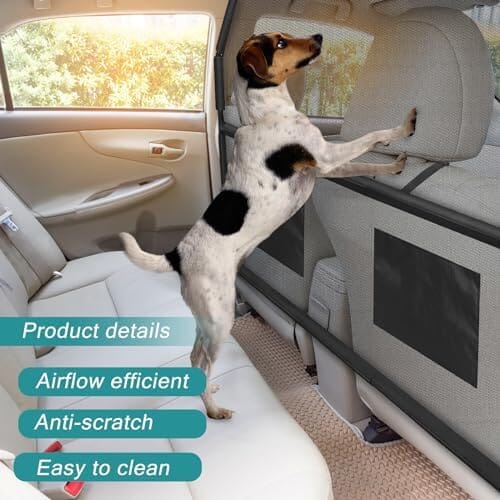 Adventure Car Front Seat Barrier, Adjustable Seat Divider for Dogs, 17" x 18" Travel Pet Clever