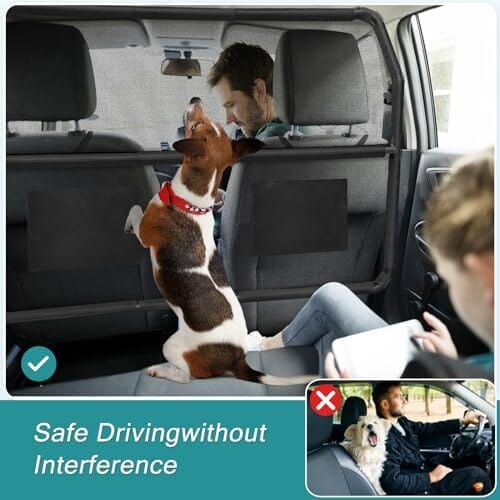 Adventure Car Front Seat Barrier, Adjustable Seat Divider for Dogs, 17" x 18" Travel Pet Clever