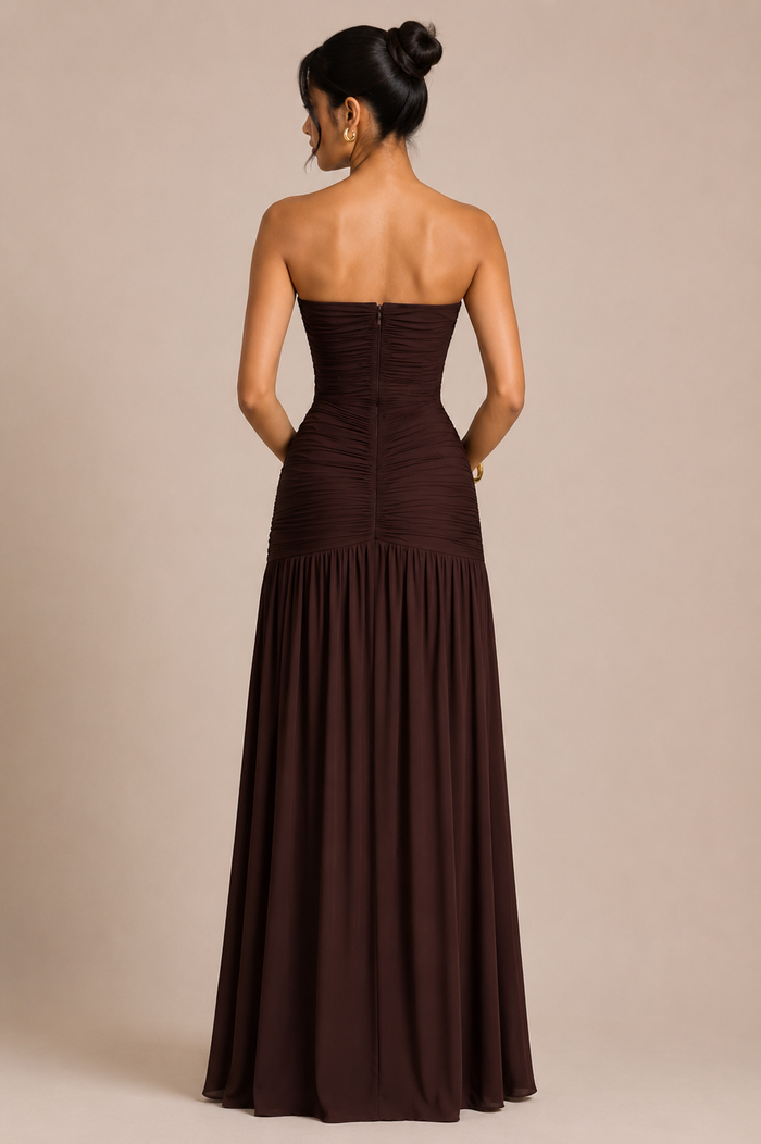 Aelix Maxi Dress - Brown