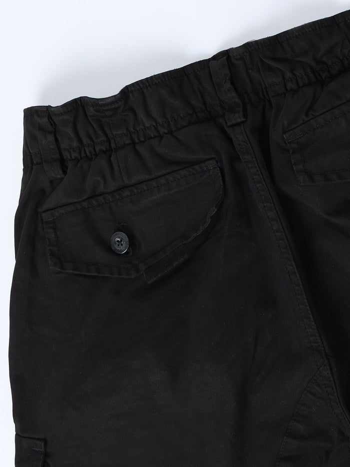 Black Cargo Pants for Men detail view - Aero Nord Cargo Pant by Italian Colony