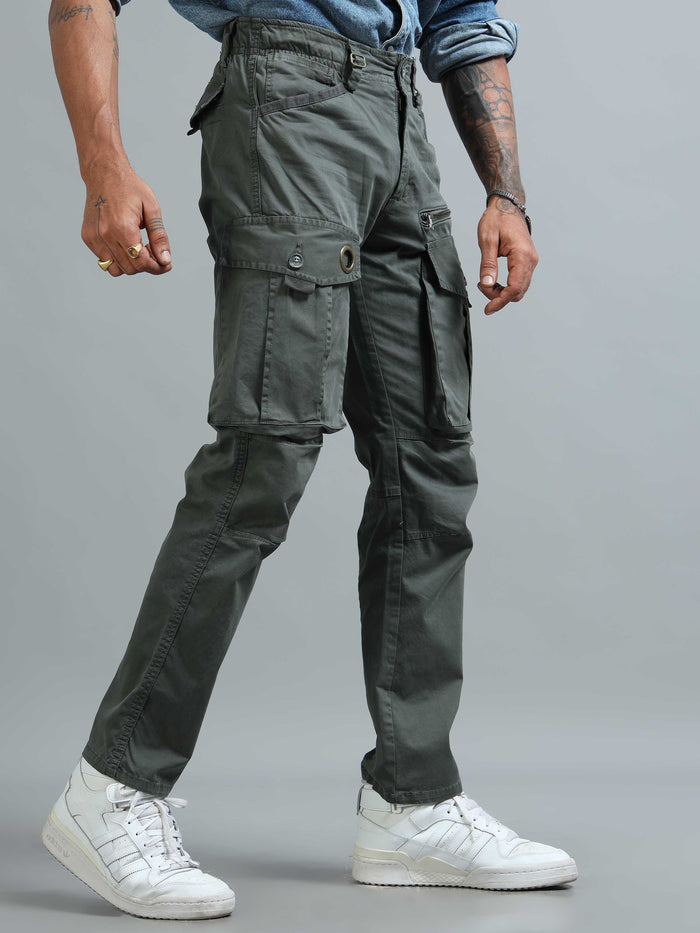 Sage Green Cargo Pants for Men front view - Aero Nord Cargo Pant by Italian Colony