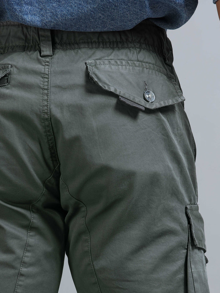 Sage Green Cargo Pants for Men detail view - Aero Nord Cargo Pant by Italian Colony