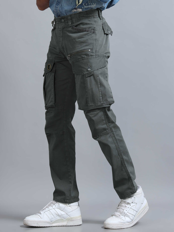 Sage Green Cargo Pants for Men detail view - Aero Nord Cargo Pant by Italian Colony