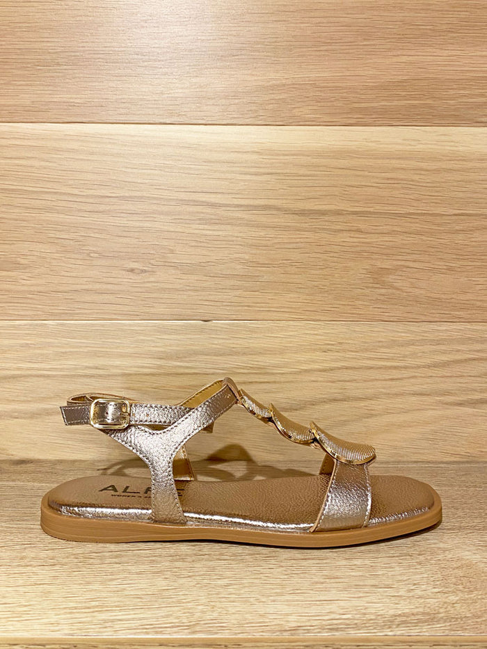 Alpe Leather Platino Embellished Sandal