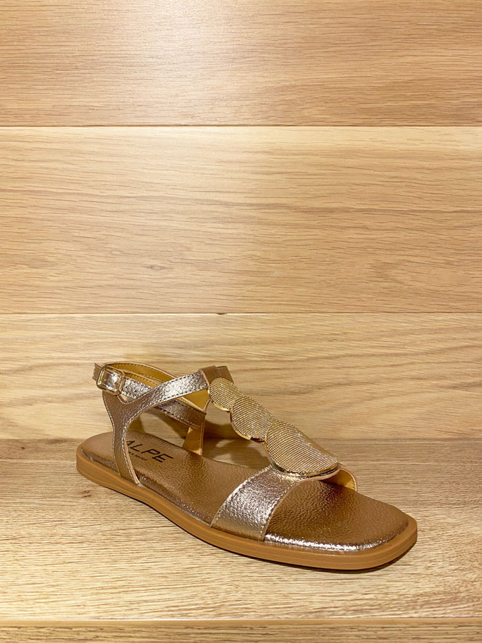 Alpe Leather Platino Embellished Sandal